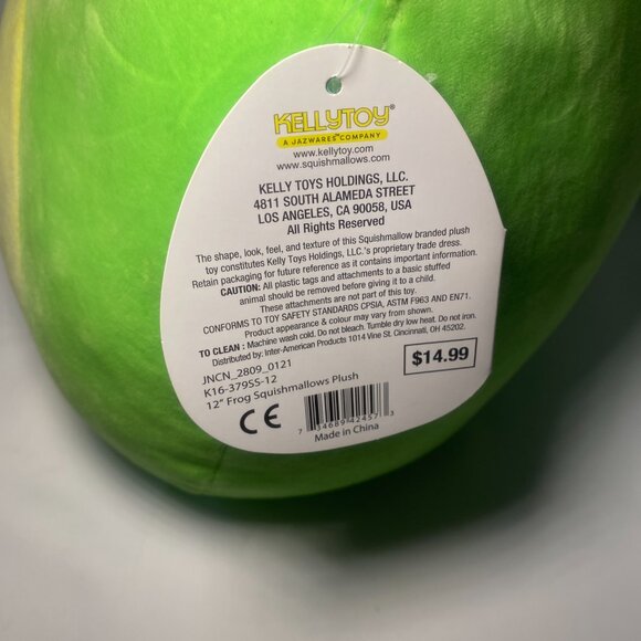 Squishmallows Wendy Frog 12in Green Rare Red Eyes S12-#6-2 Sqdate 3.17.17 NWT - Picture 9 of 12